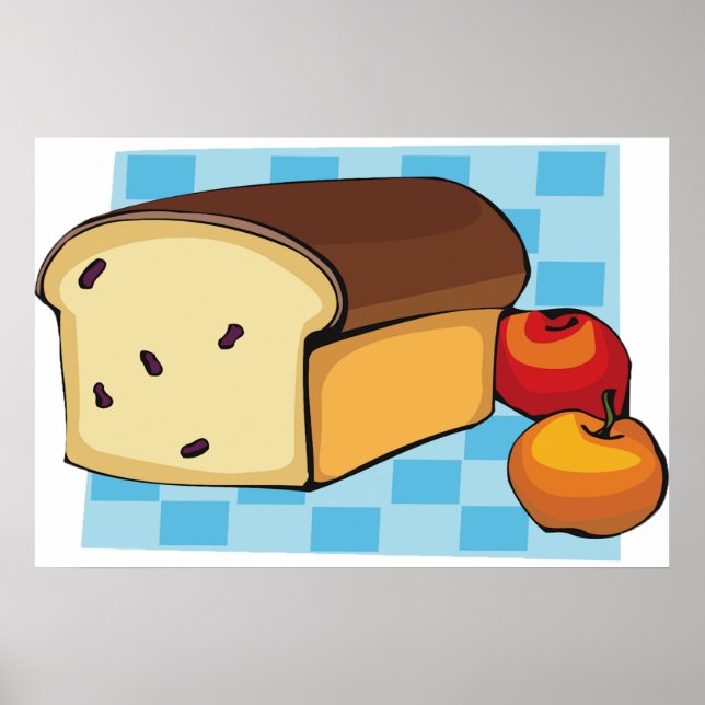 Poster Raisin Bread Loaf and Red Apples (Frente)