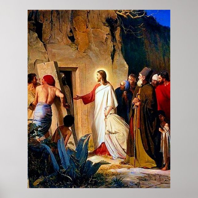 Poster Raising de Lazarus, Carl Bloch, (Frente)