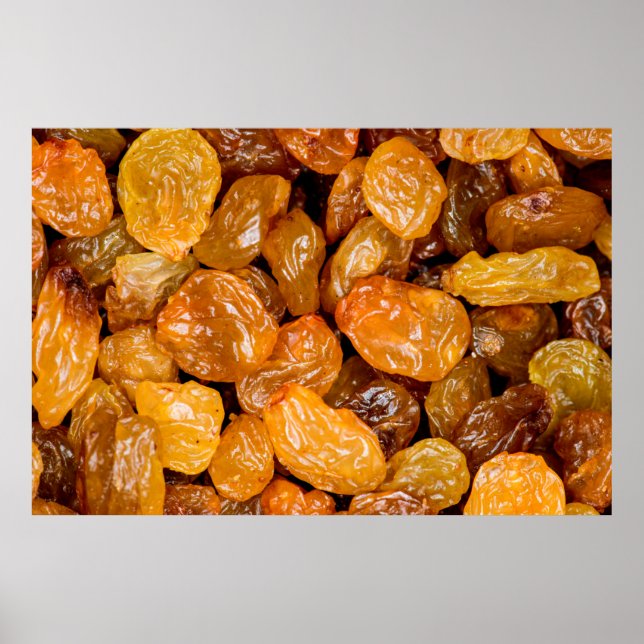 Poster Raisins close up photo texture background. (Frente)