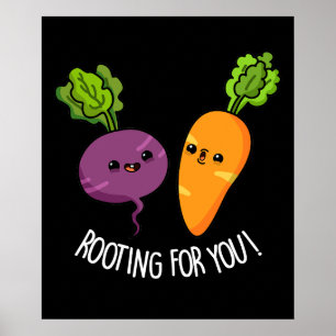 Poster Raiz Para Você Engraçado Veggie Pun Dark BG