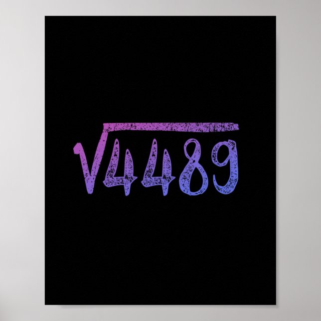 Poster Raiz Quadrada 4489 Professor de Matemática Seis Se (Frente)