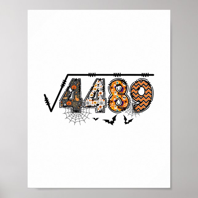 Poster Raiz Quadrada De 4489 Funny Halloween 67 Meme Math (Frente)