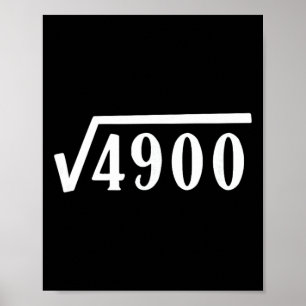 Poster Raiz Quadrada de 70 Anos de Idade Presente Profess