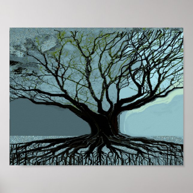 Poster Raízes azuis (Frente)