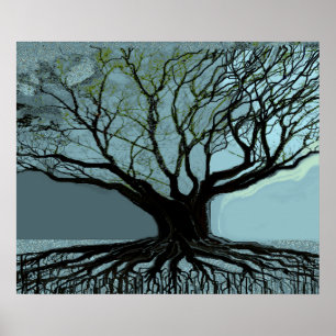 Poster Raízes azuis