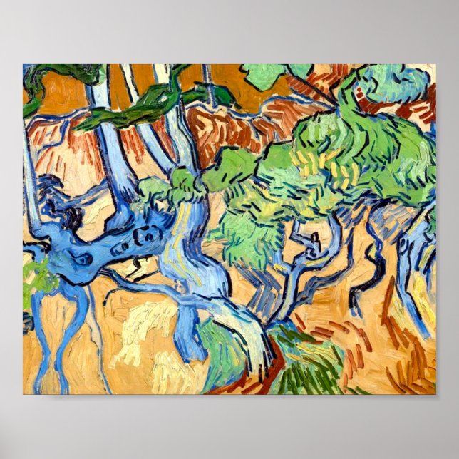 Poster Raízes de Árvore (1890) Vincent Van Gogh Arte botâ (Frente)