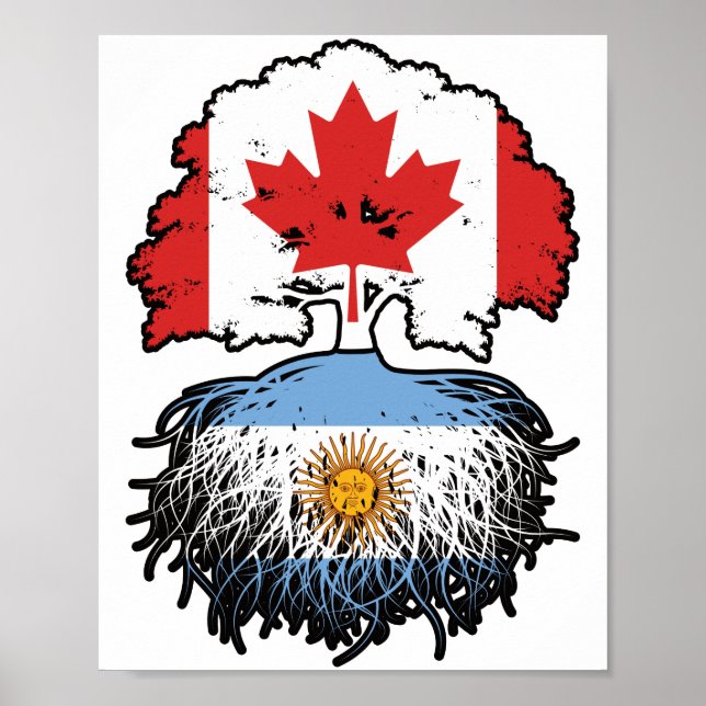 Poster Raízes de Árvore Argentina canadiana do Canadá (Frente)
