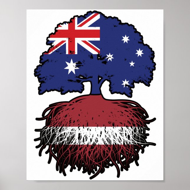 Poster Raízes de Árvore Australianas da Letónia (Frente)