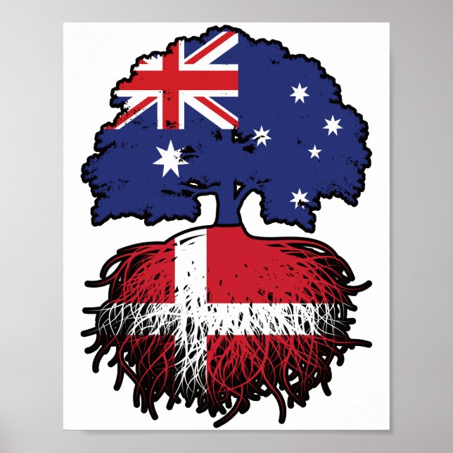 Poster Raízes de Árvore Australianas Dinamarquesa (Frente)