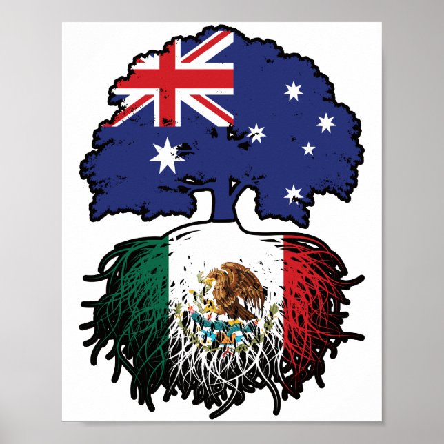 Poster Raízes de Árvore Austraustralianas mexicanas (Frente)