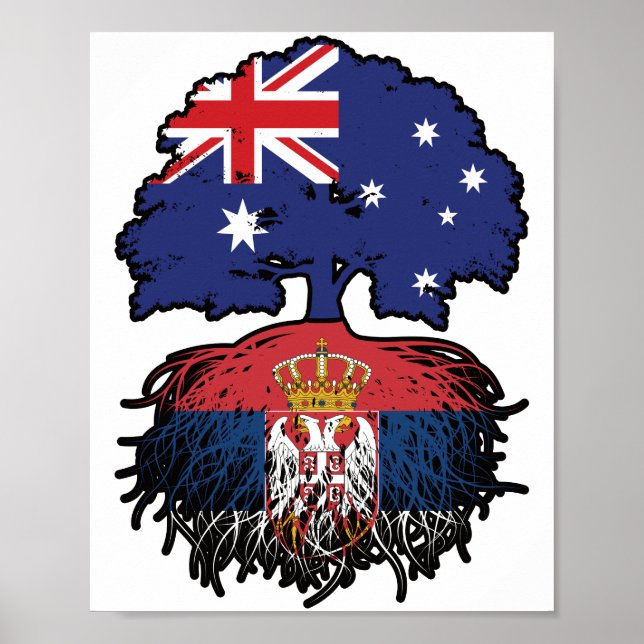 Poster Raízes de Árvore da Austrália Australiana Sérvia (Frente)
