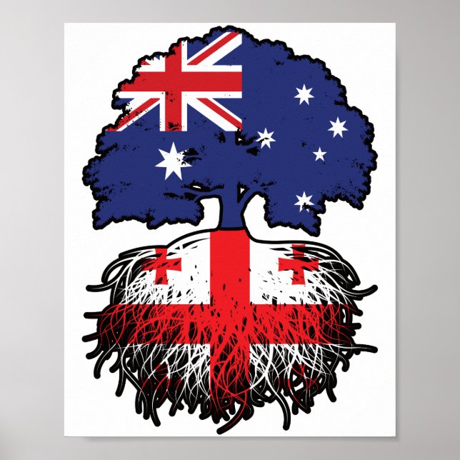 Poster Raízes de Árvore da Austrália Georgiana e Australi (Frente)