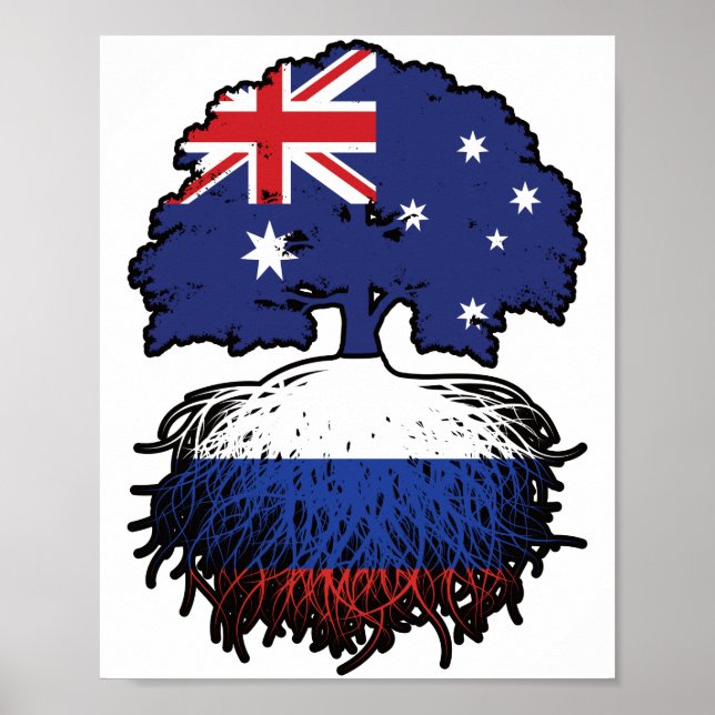 Poster Raízes de Árvore Russas da Austrália Australiana (Frente)