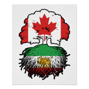 Pôster Raízes Iranianas Crescidas Canadenses Leão e Sol