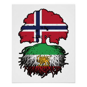 Pôster Raízes Iranianas Crescidas na Noruega Leão e Sol