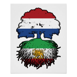 Pôster Raízes iranianas cultivadas na Holanda Leão e Sol