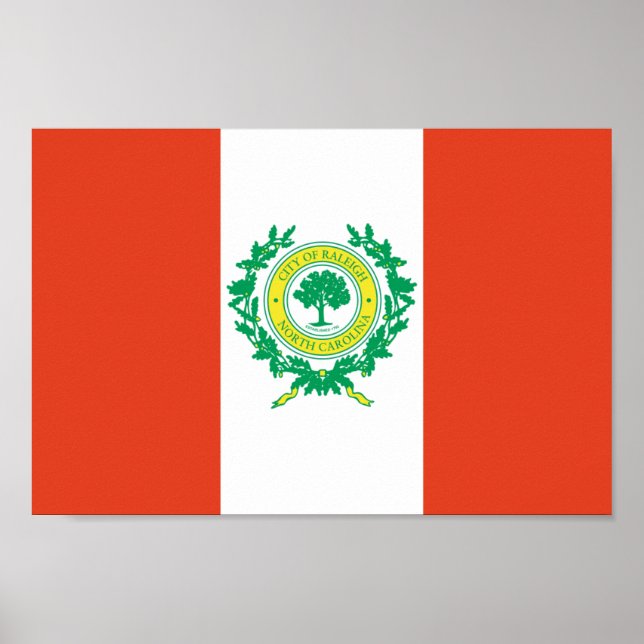 Pôster Raleigh, Bandeira da Carolina do Norte (Frente)