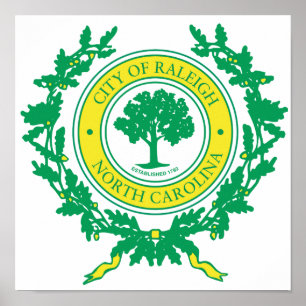Pôster Raleigh, North Carolina Seal