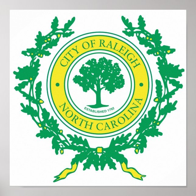 Pôster Raleigh, North Carolina Seal (Frente)