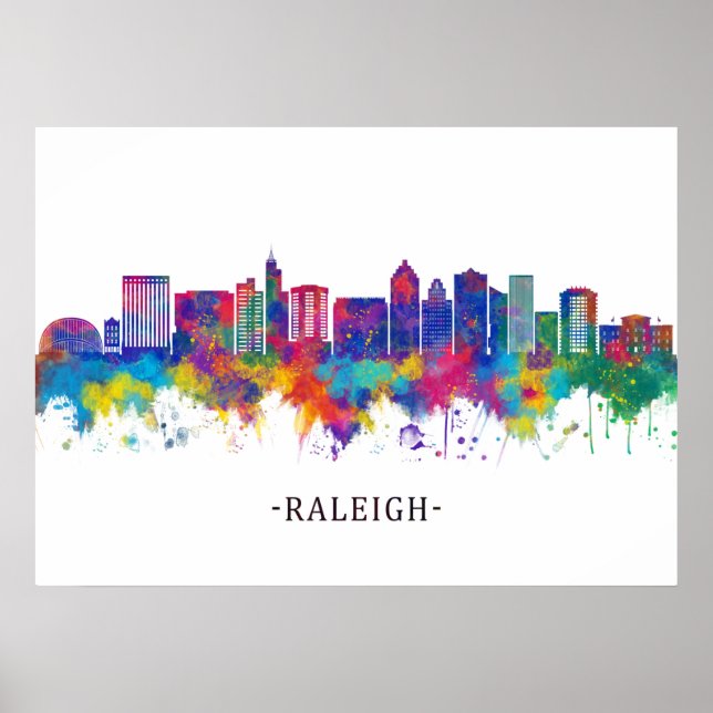 Poster Raleigh North Carolina Skyline (Frente)