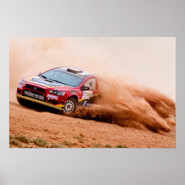 Pôster Rally China, Mitsubishi Evo (Frente)