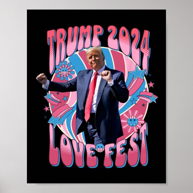 Poster Rally Love Fest Dancing Retro Groovy Funny Lovefes (Frente)