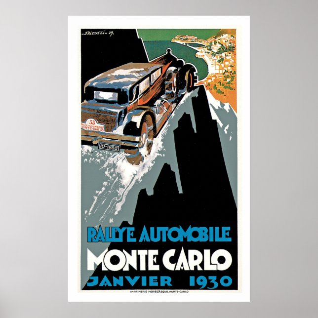 Pôster Rallye Automobile Monte Carlo (Frente)