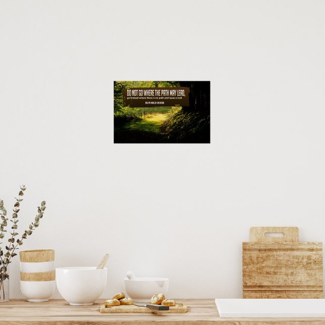 Poster Ralph Waldo Emerson Citação Inspiracional "Trilha" (Cozinha)