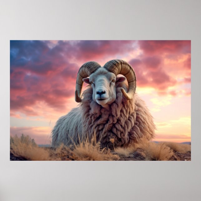 Poster Ram Animal Natureza Selvagem majestosa (Frente)