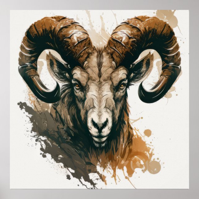 Poster Ram Retrait Animal Painting Willife Outdoor Art (Frente)