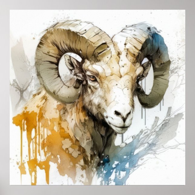 Poster Ram Retrait Animal Painting Willife Outdoor Art (Frente)