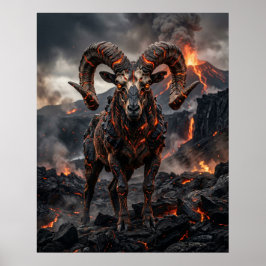Poster Ram Skull Terras Altas de Lava