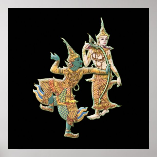 POSTER RAMA SITA - RAMAYANA HINDU BUDDHIST DEUS (Frente)