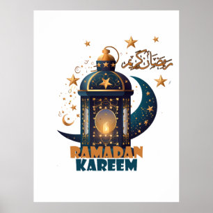 Poster Ramadan Kareem Mubarak Lantern ramadan 2024