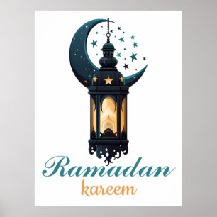 Poster Ramadan Kareem Mubarak Lantern ramadan 2024