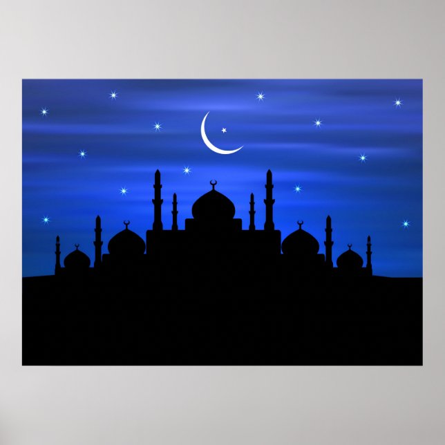Poster Ramadan Moon & Mosque (Frente)