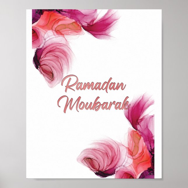 Poster Ramadan Mubarak, arte islâmica (Frente)