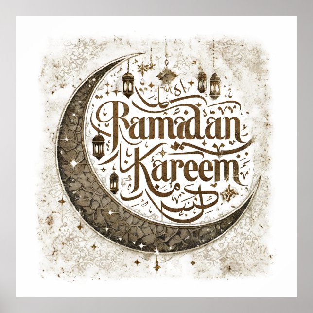 Poster Ramadan Mubarak Celebra dos Lanternas Tradicionais (Frente)