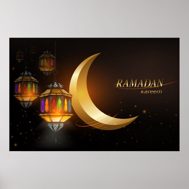 Poster Ramadan Ouro Moon Colorful Fanoos (Frente)