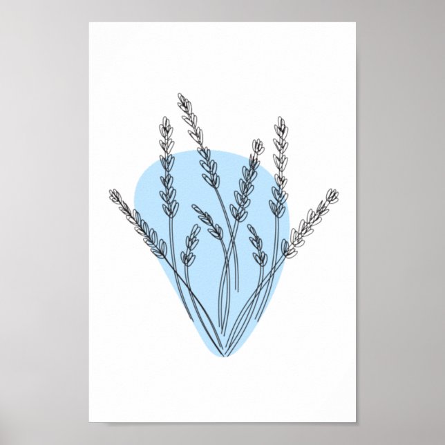 Poster Ramais E Folhas De Arte De Linha (Frente)