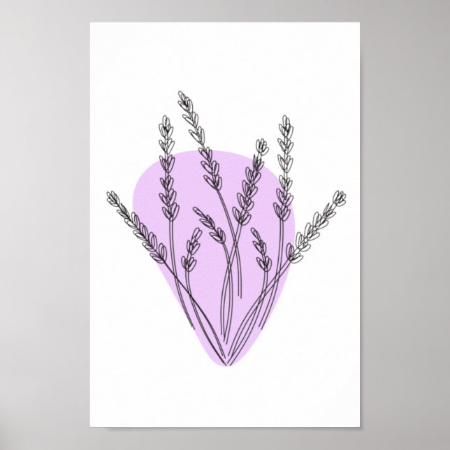 Poster Ramais E Folhas De Arte De Linha (Frente)