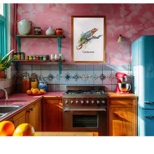 Pôster Ramal das Cores: Arte de Chameleon, personalização