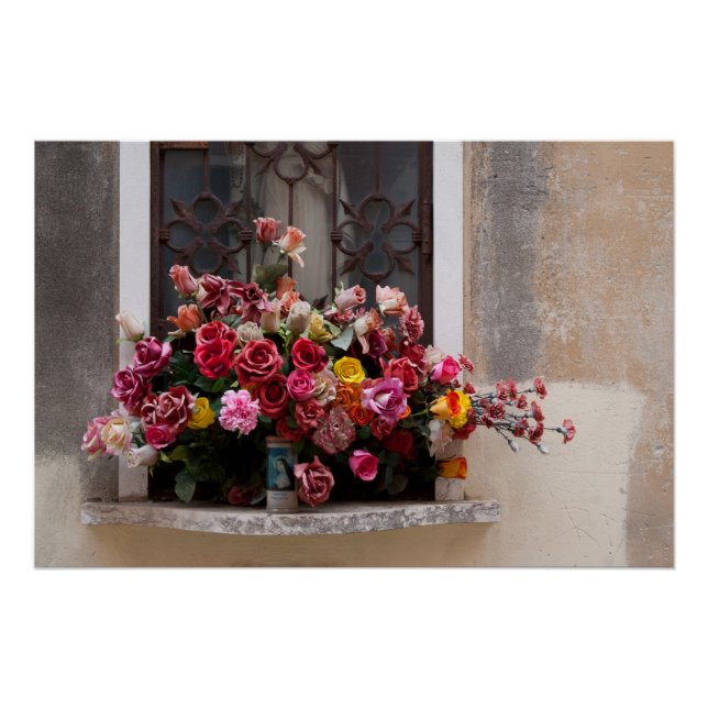 Pôster Ramalhete Colorido De Rosas De Plástico (Frente)