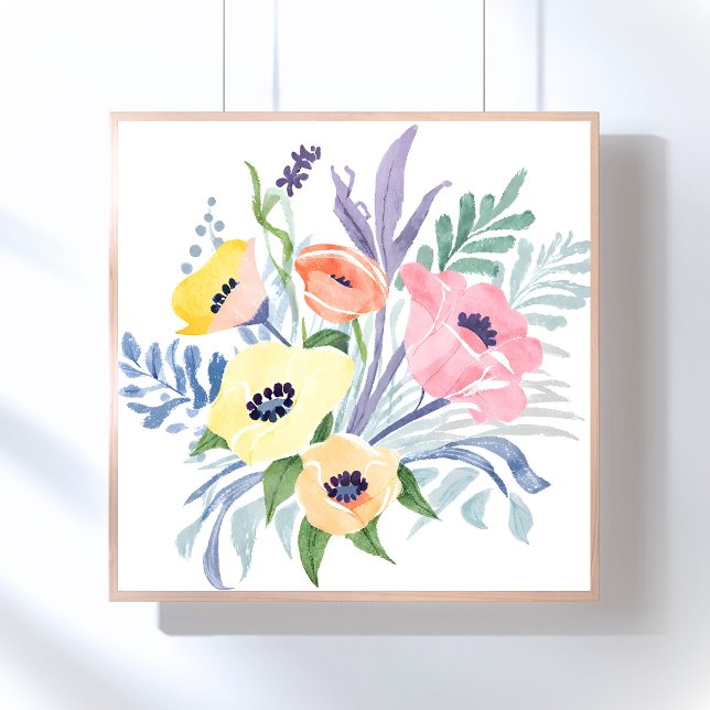 Poster Ramalhete de Flores de Primavera | Aquarela Floral (Criador carregado)