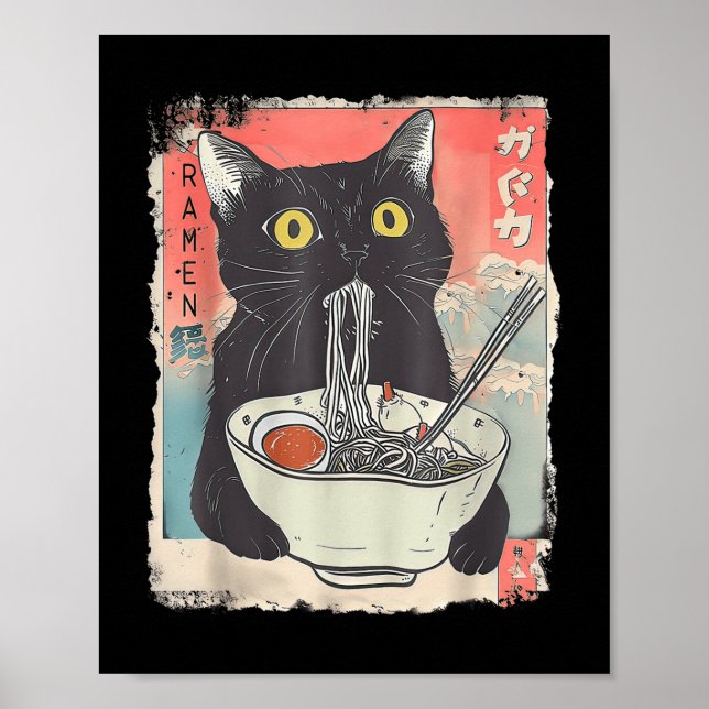 Poster Ramen de Macarrão Japonês Anime Manga Ramen Kawaii (Frente)