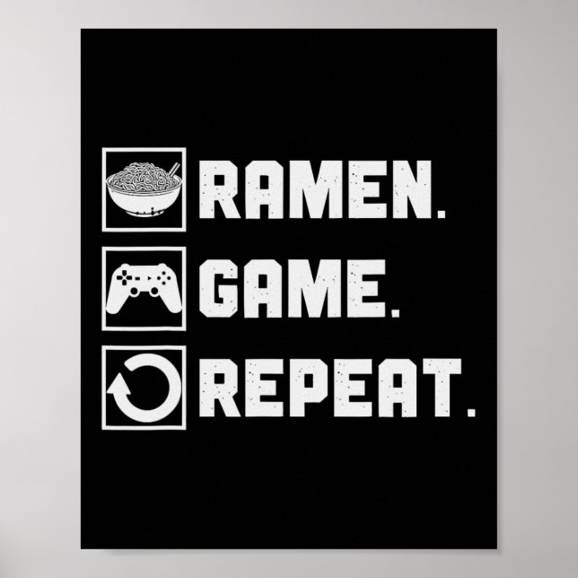 Poster Ramen Game Repeat Noodle Video Games Console Gamer (Frente)