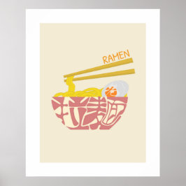 Poster Ramen Japonês Kanji/Hiragana Word Wall Art