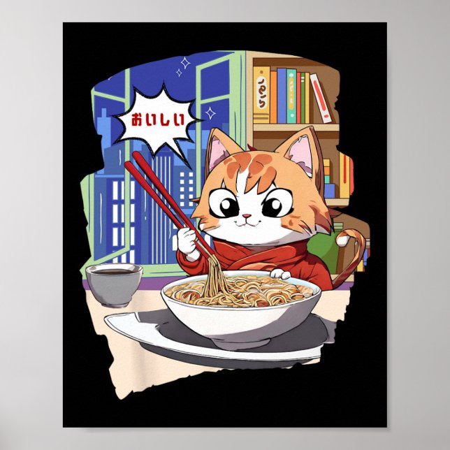 Poster Ramen Kawaii Cat Anime (Frente)