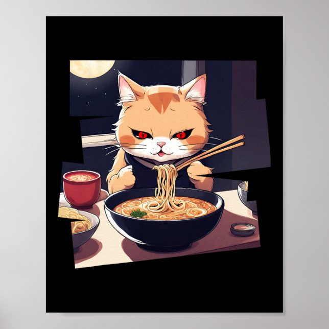 Poster Ramen Kawaii Cat Anime 1 (Frente)