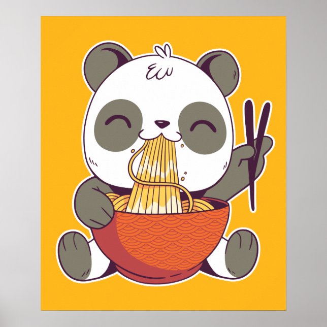 Poster Ramen Panda Cute (Frente)